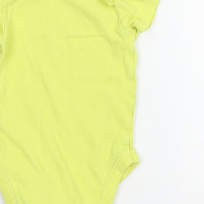 George Girls Yellow Geometric Jersey Babygrow One-Piece Size 9-12 Months  - Tiger