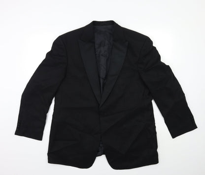 Mens UK Size 44 MASTERHAND Regular Black Suit Jacket
