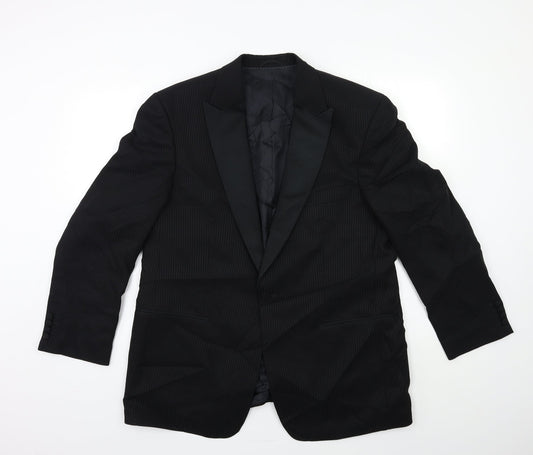 Mens UK Size 44 MASTERHAND Regular Black Suit Jacket