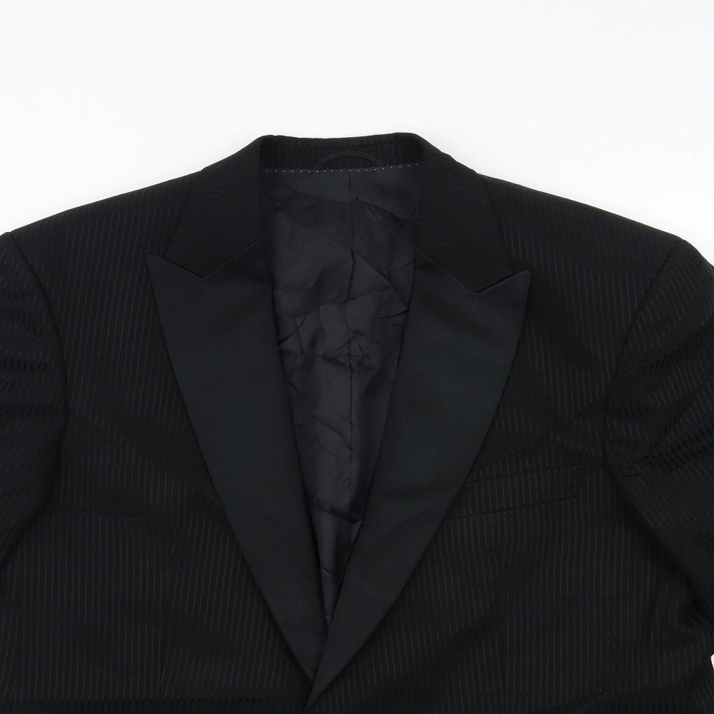 Mens UK Size 44 MASTERHAND Regular Black Suit Jacket