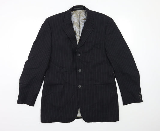 Mens UK Size 40 City Survival Regular Black Suit Jacket