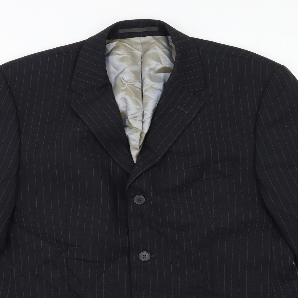 Mens UK Size 40 City Survival Regular Black Suit Jacket