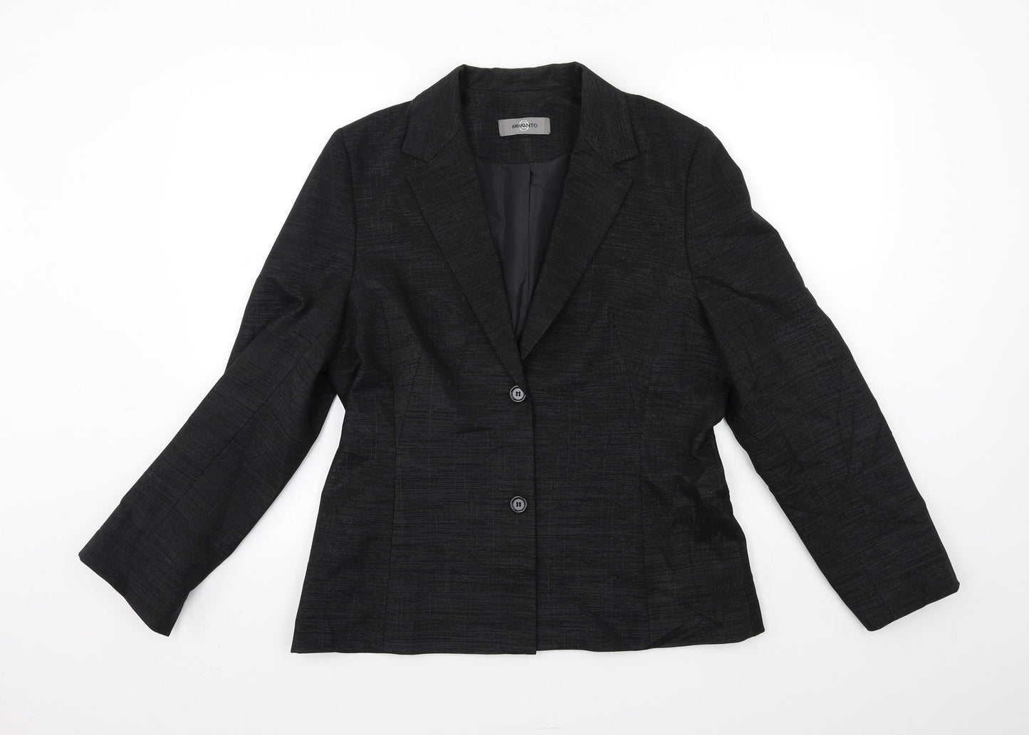 Womens UK Size 14 AMARANTO Regular Black Blazer