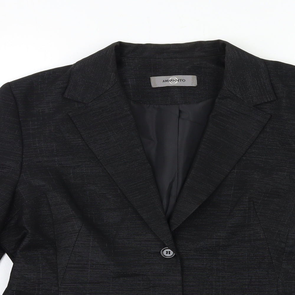 Womens UK Size 14 AMARANTO Regular Black Blazer