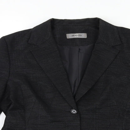 Womens UK Size 14 AMARANTO Regular Black Blazer