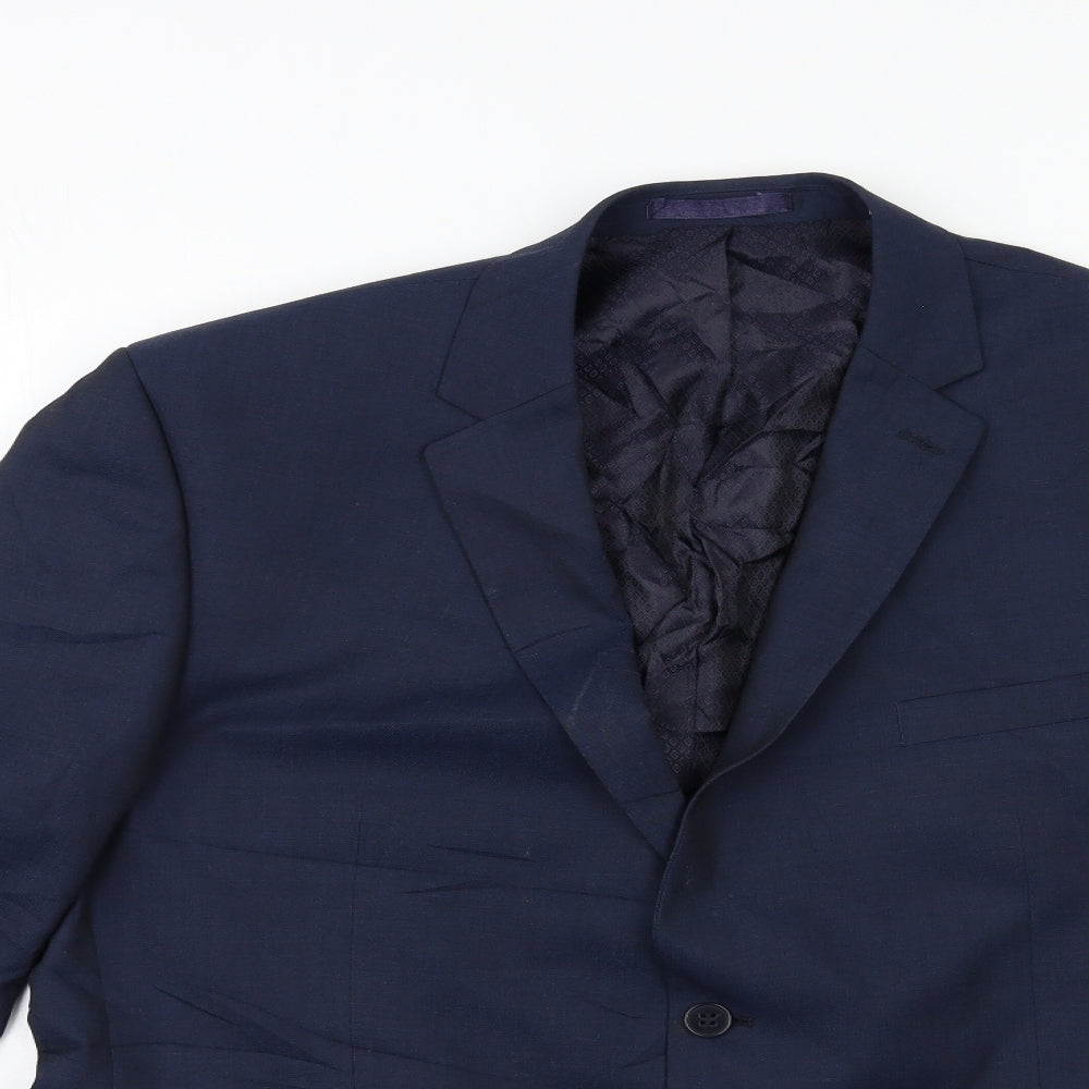 Mens UK Size 46 Preworn Regular Blue Suit Jacket