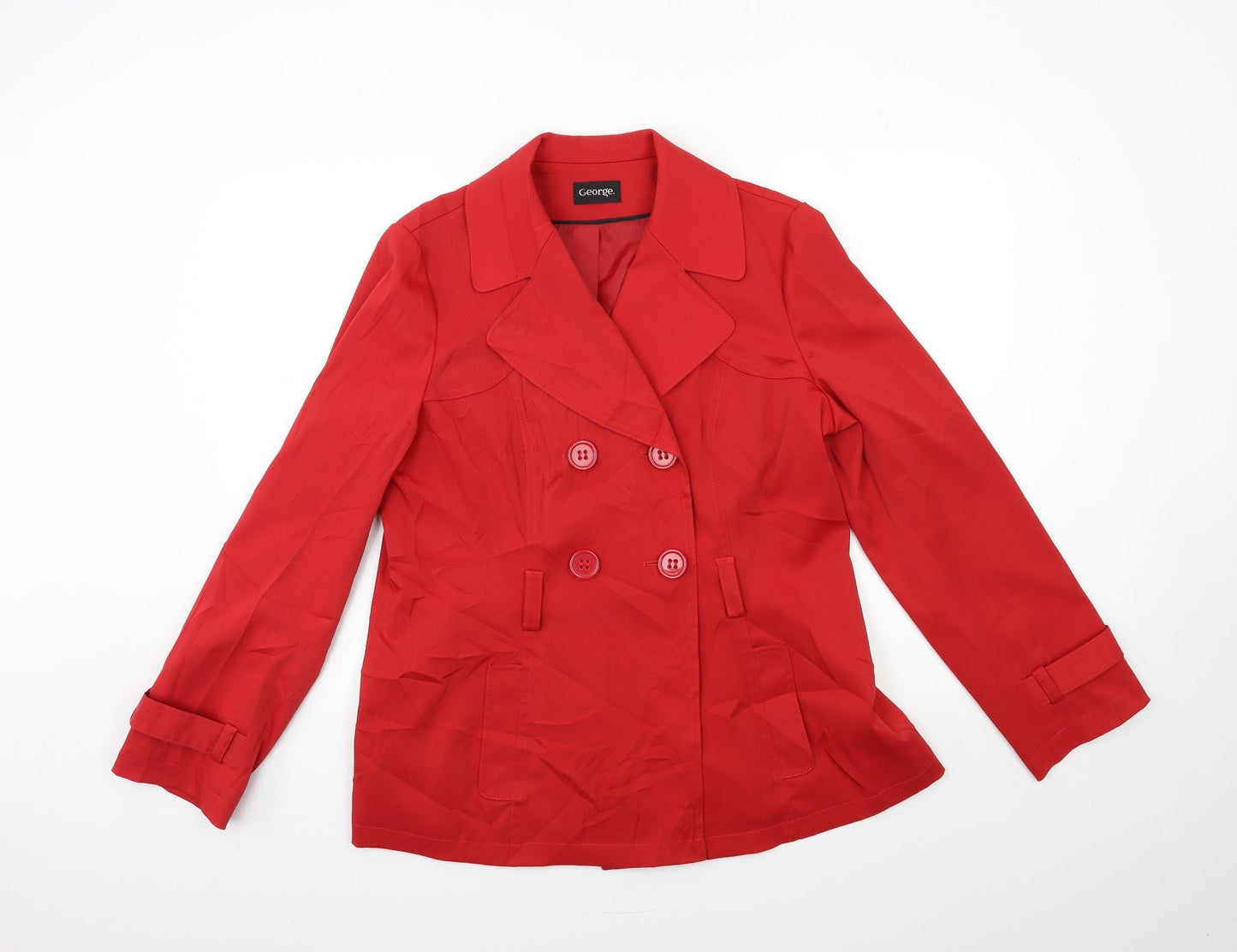George Womens Red   Overcoat Coat Size 16