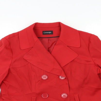 George Womens Red   Overcoat Coat Size 16