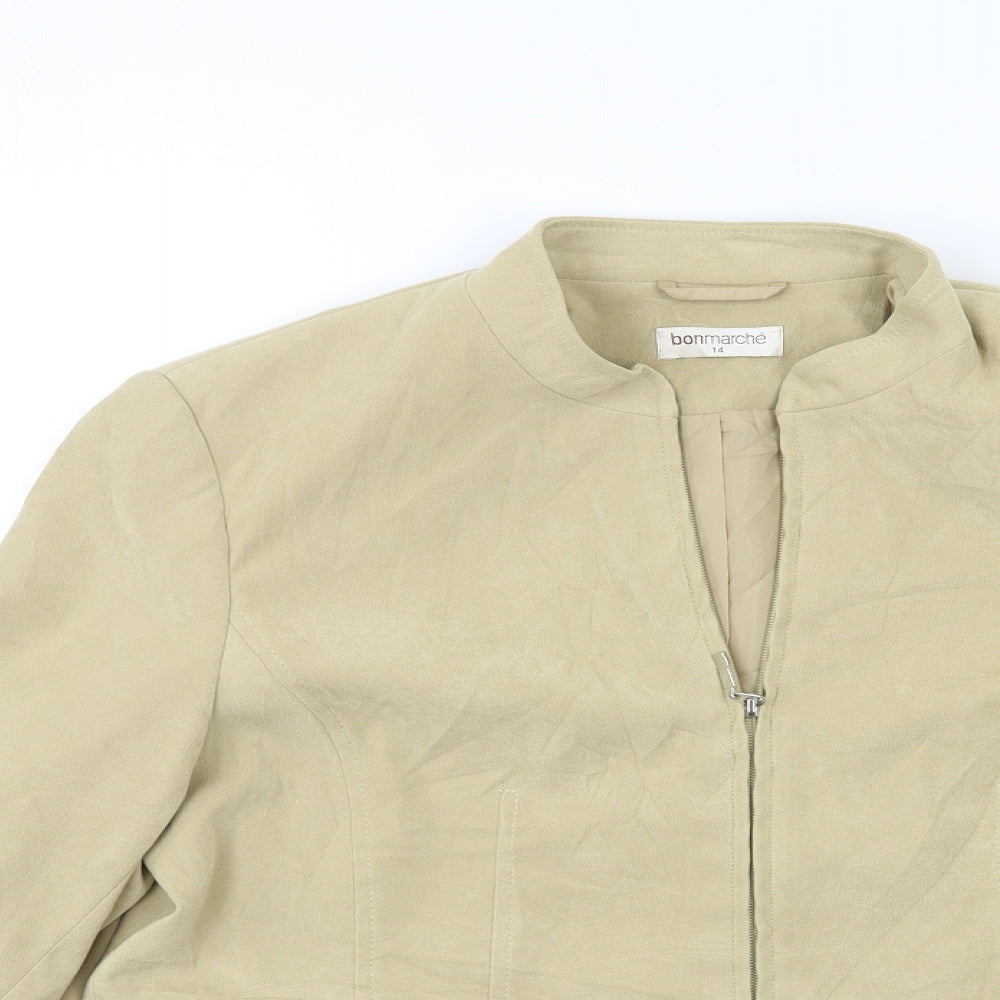 Womens UK Size 14 Bonmarché Beige Overcoat