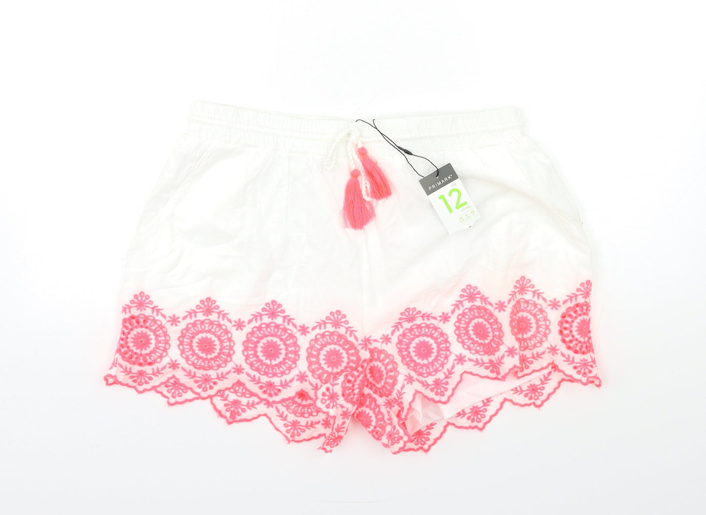 Primark Womens White   Bermuda Shorts Size 12