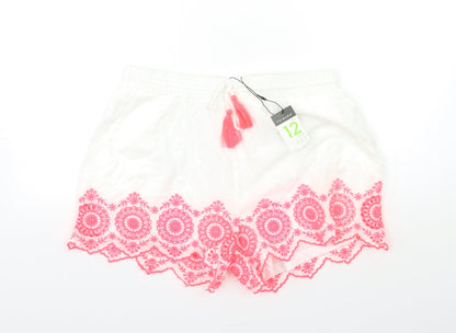 Primark Womens White   Bermuda Shorts Size 12