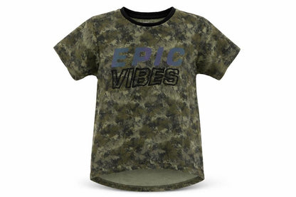 Primark Boys Green Geometric  Basic T-Shirt Size 7-8 Years