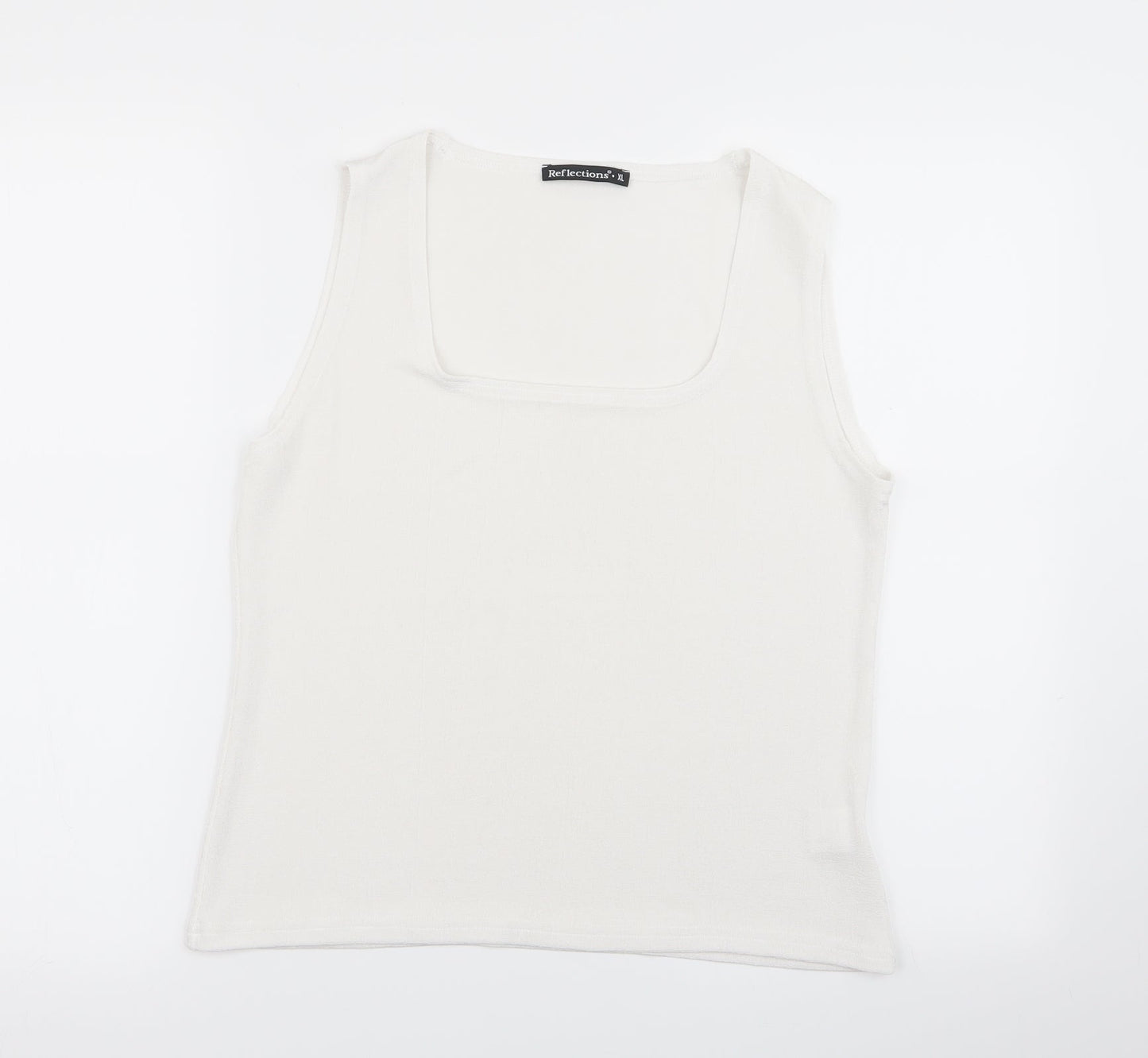 Womens UK Size XL Reflections White Basic Tank