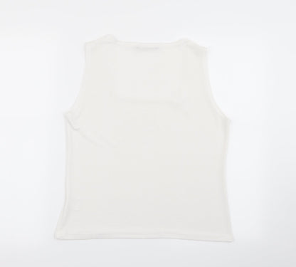 Womens UK Size XL Reflections White Basic Tank