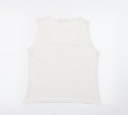 Womens UK Size XL Reflections White Basic Tank