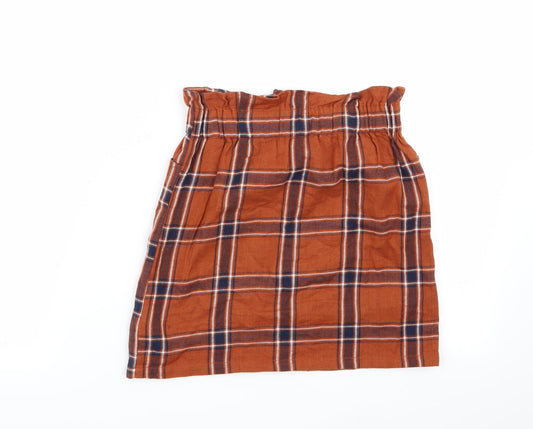 River Island Girls Multicoloured Check  Flare Skirt Size 10 Years