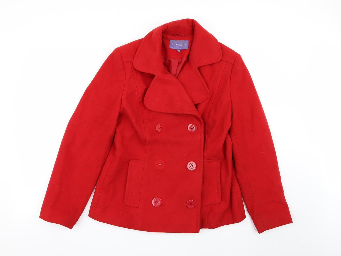 Autonomy Womens Red   Overcoat Coat Size 12