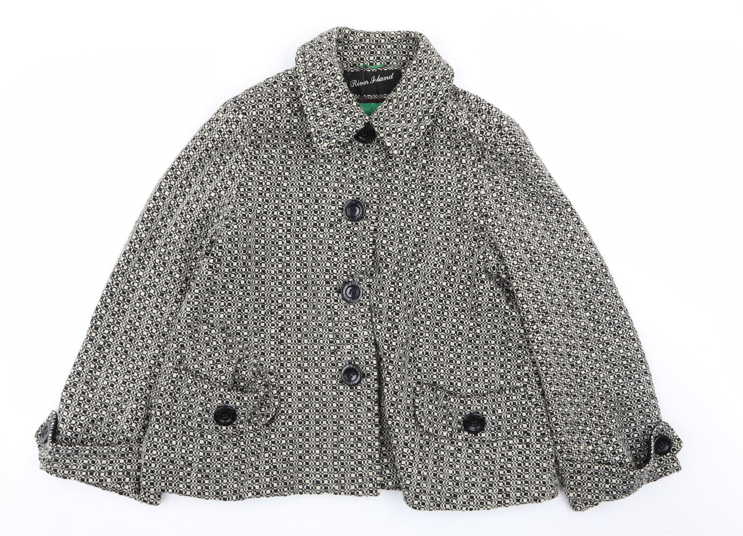 Womens UK Size 14 River Island Multicoloured Overcoat