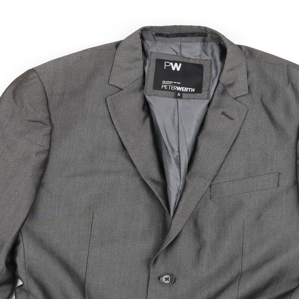 Mens UK Size 40 Peter Werth Regular Grey Suit Jacket