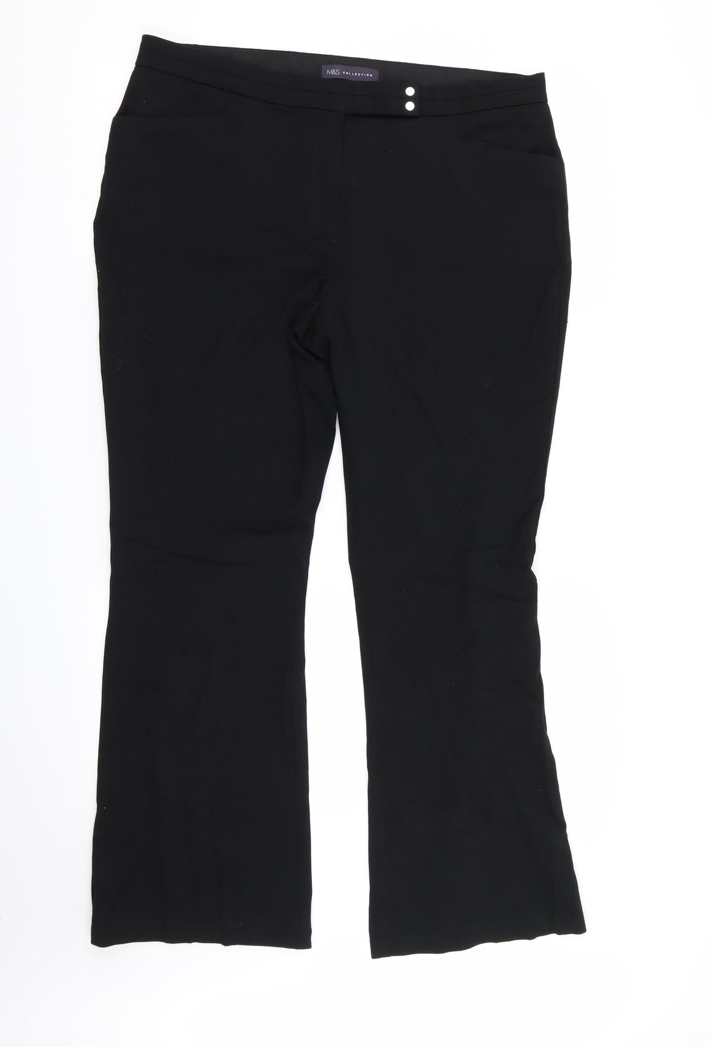 Womens UK Size 16 M&S Regular Fit  Black Trousers
