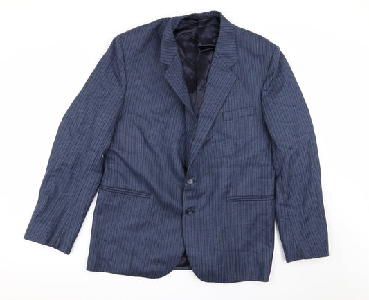Reid & Taylor Mens Blue Striped  Jacket Blazer Size 40