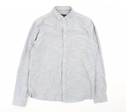 Mens UK Size M Criminal Blue  Button-Up Long Sleeve Casual Shirt