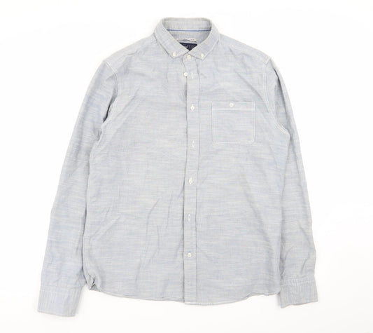 Mens UK Size M Criminal Blue  Button-Up Long Sleeve Casual Shirt