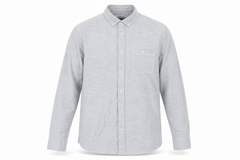 Mens UK Size M Criminal Blue  Button-Up Long Sleeve Casual Shirt