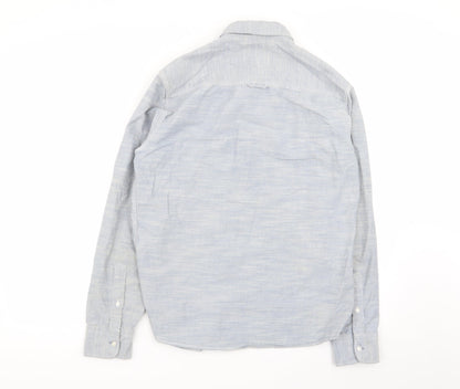 Mens UK Size M Criminal Blue  Button-Up Long Sleeve Casual Shirt