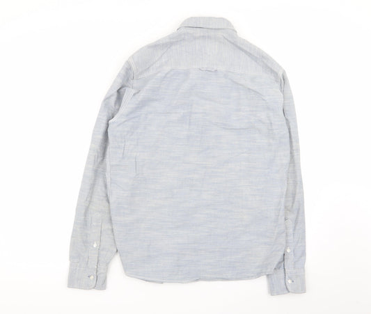 Mens UK Size M Criminal Blue  Button-Up Long Sleeve Casual Shirt