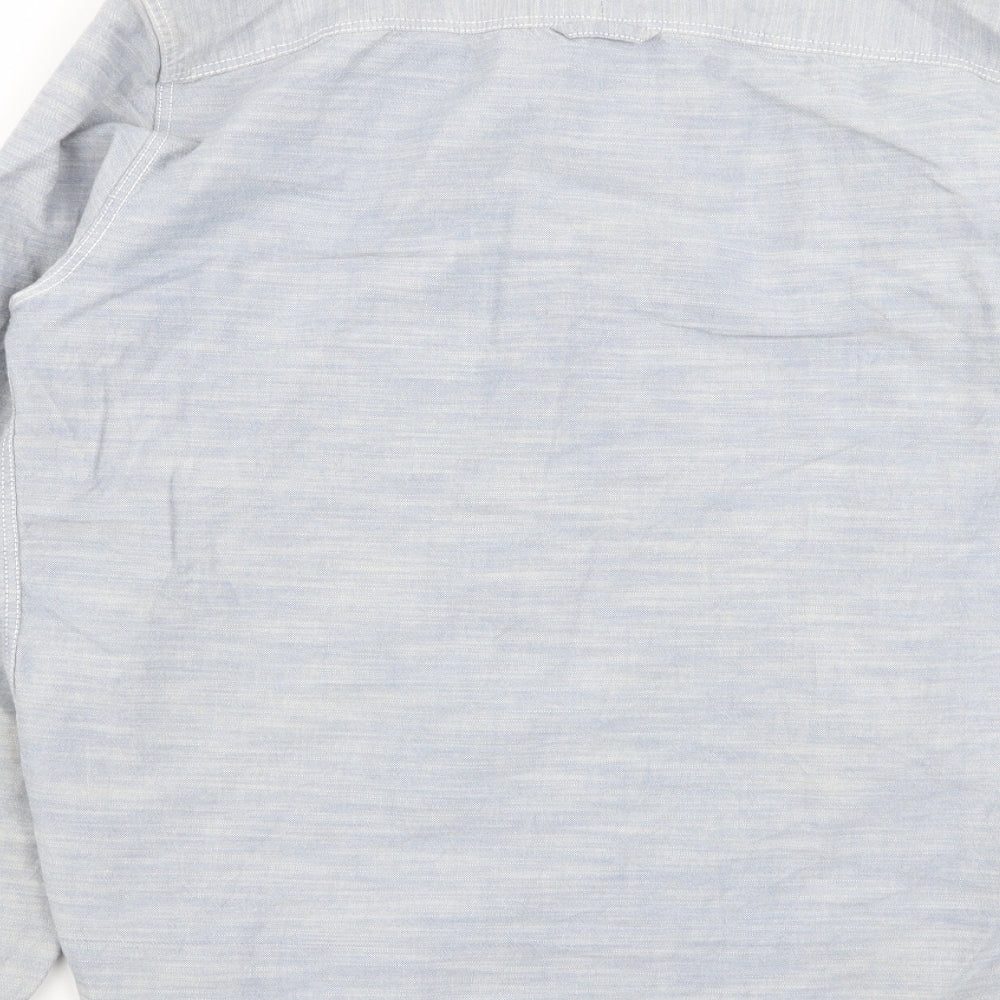 Mens UK Size M Criminal Blue  Button-Up Long Sleeve Casual Shirt