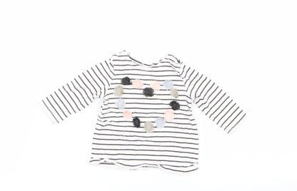 NEXT Girls Multicoloured Striped  Basic T-Shirt Size 0-3 Months