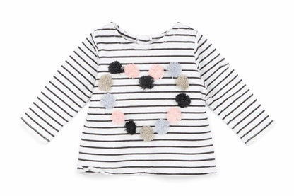 NEXT Girls Multicoloured Striped  Basic T-Shirt Size 0-3 Months