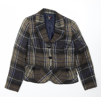 Oscan B Womens Multicoloured Check  Jacket Blazer Size 12