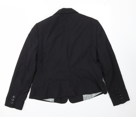 Debenhams Womens Black Striped  Jacket Blazer Size 14