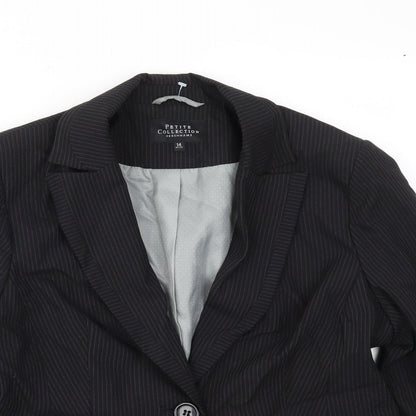 Debenhams Womens Black Striped  Jacket Blazer Size 14