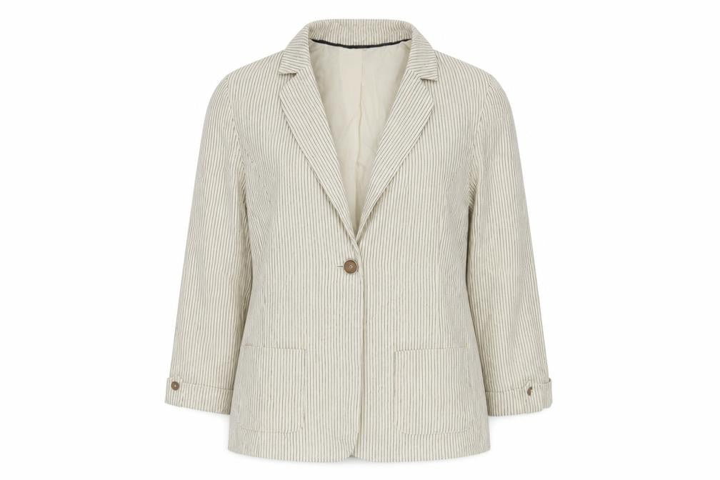 Womens UK Size 14 ISLE Regular Beige Blazer