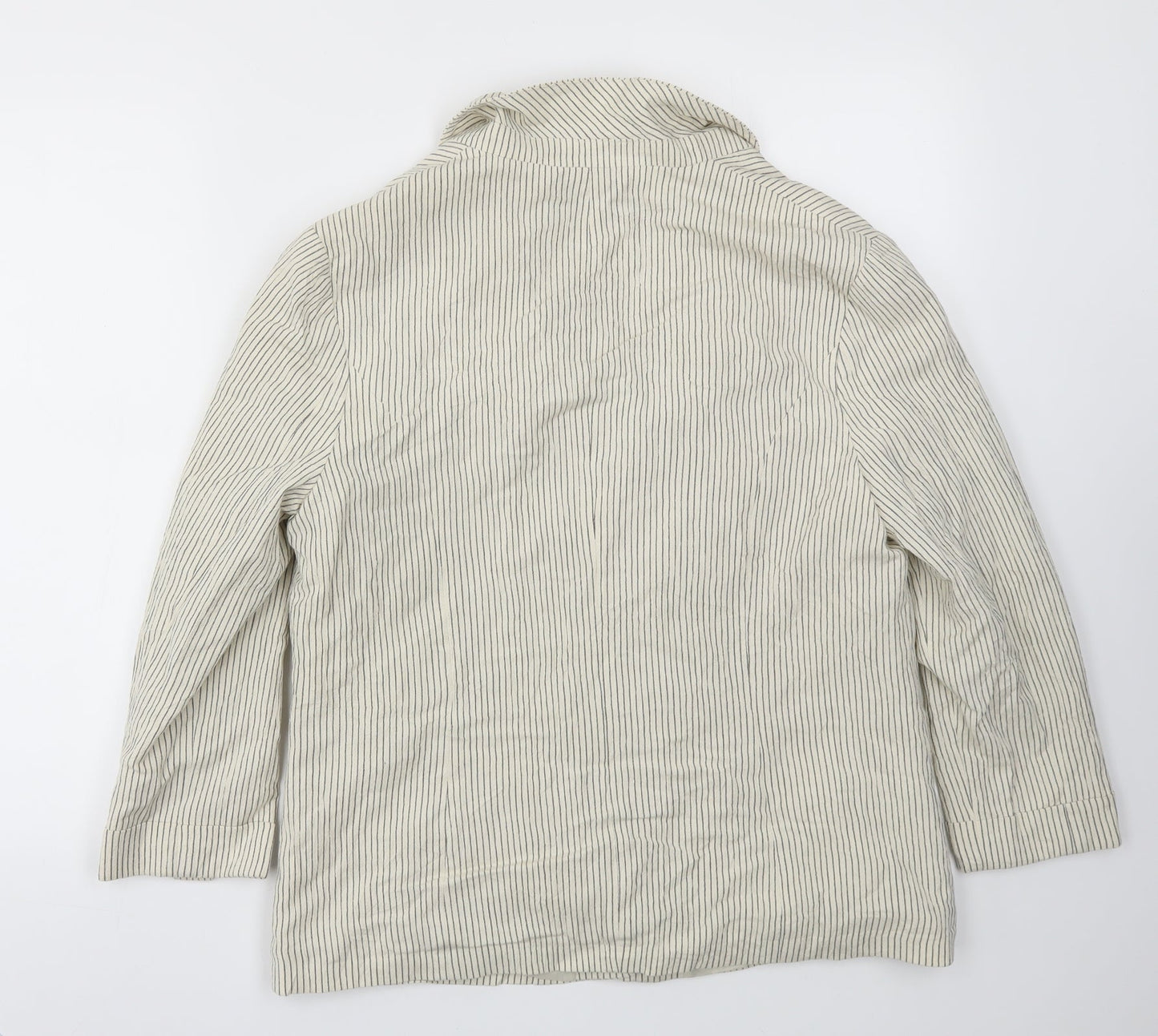 ISLE  Womens Beige Striped  Jacket Blazer Size 14