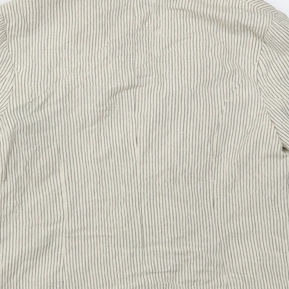 ISLE  Womens Beige Striped  Jacket Blazer Size 14