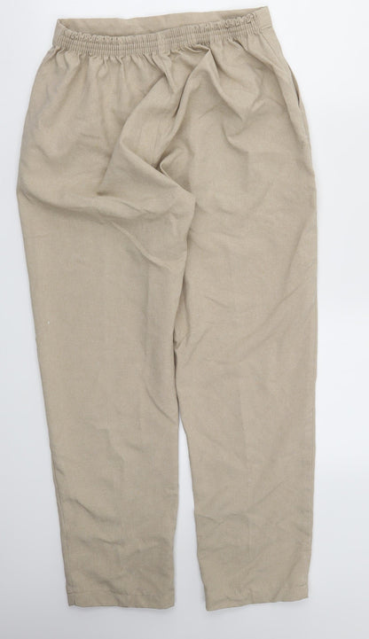 Preworn Womens Beige   Trousers  Size 14 L27 in - Stretch waistband