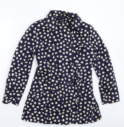 Womens UK Size 10 Debenhams Blue Pea Coat