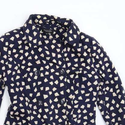 Womens UK Size 10 Debenhams Blue Pea Coat