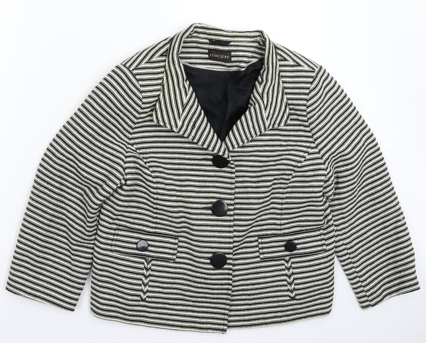 Principles Womens Multicoloured Striped  Jacket Blazer Size 14