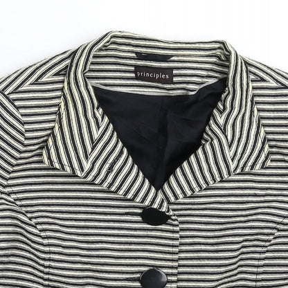 Principles Womens Multicoloured Striped  Jacket Blazer Size 14