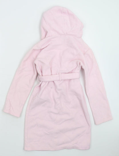 OshKosh B’gosh Girls Pink Solid Fleece Kimono Robe Size 10 Years