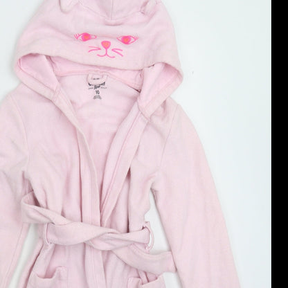 OshKosh B’gosh Girls Pink Solid Fleece Kimono Robe Size 10 Years