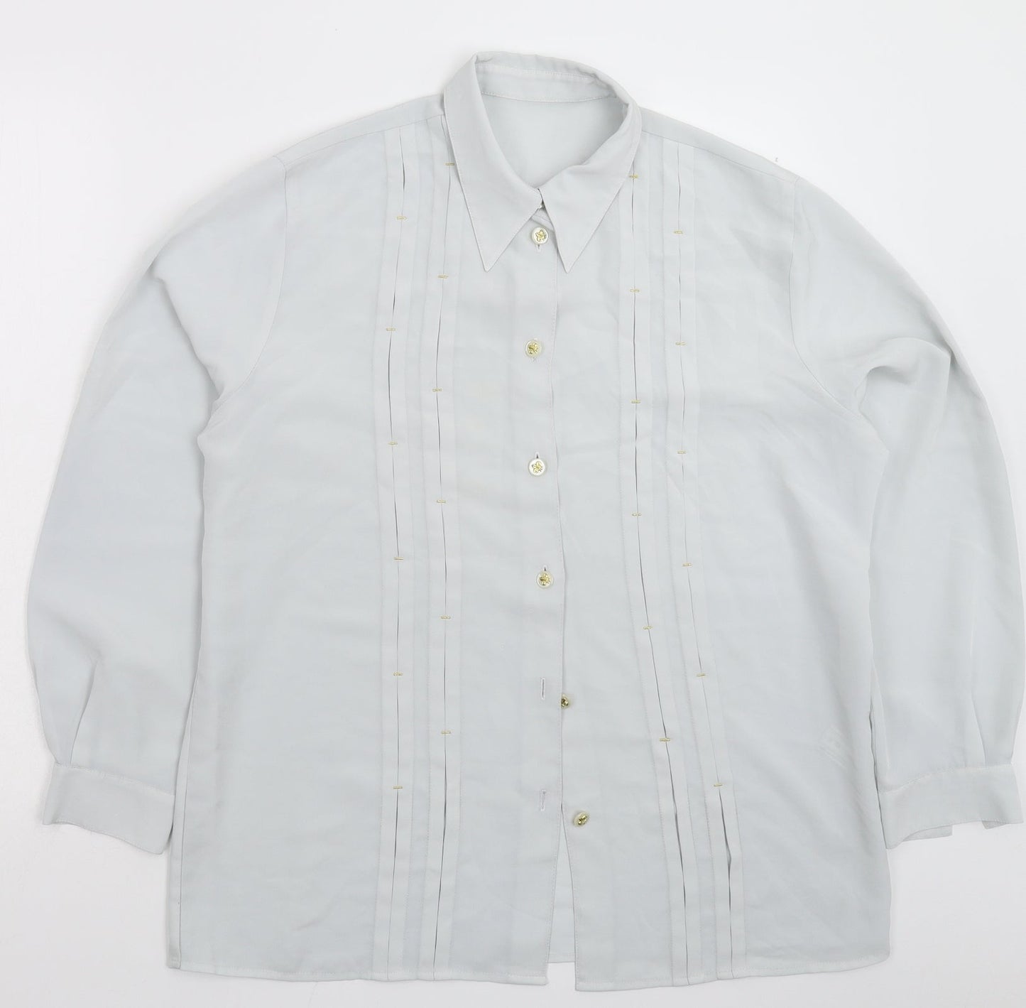 Womens UK Size 2XL Preworn Grey Basic Button-Up