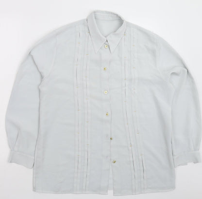 Womens UK Size 2XL Preworn Grey Basic Button-Up