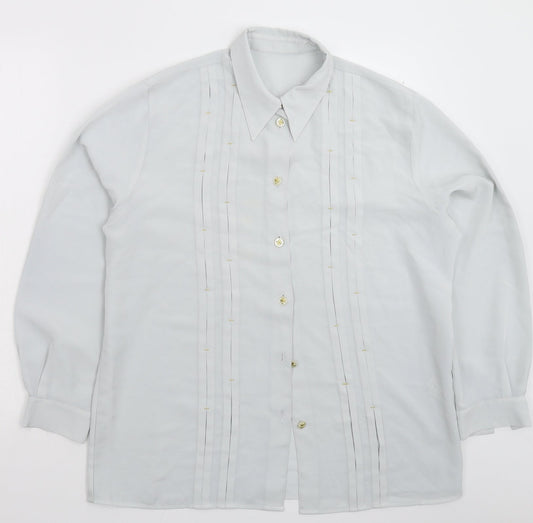 Womens UK Size 2XL Preworn Grey Basic Button-Up