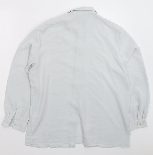 Womens UK Size 2XL Preworn Grey Basic Button-Up